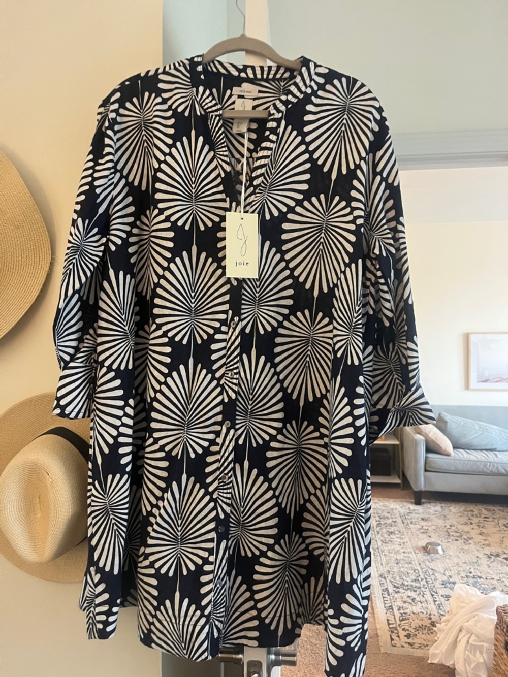Joie Navy and White Radiating Floral Shift